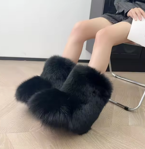 <span class=keywords><strong>Bottines</strong></span> confortables et élégantes pour femmes, toutes saisons, en fourrure véritable de luxe, doublées de fourrure épaisse, semelle épaisse antidérapante, <span class=keywords><strong>talon</strong></span> de 3 cm, en caoutchouc - Product Image 3
