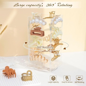 Acrylic Claw Clip Organizer Chủ Dọc 360 Độ Xoay Tóc Clip Chủ Và Lưu Trữ Hiển Thị Rõ Ràng Đứng Cho Phụ Nữ Cô Gái - Product Image 2