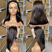 Venta al por mayor, envío inmediato desde el almacén: Peluca bob con encaje frontal 13x4 de cabello humano 16A SDD en negro transparente para mujer