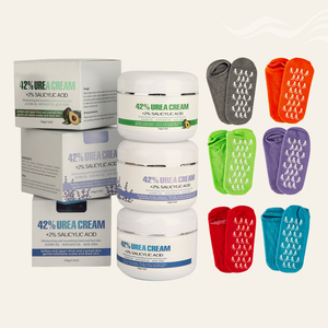 Talons fissurés réparation hydratant ensemble de soins des pieds secs dissolvant de callosités crème adoucissante pour les pieds à l'urée avec des chaussettes en gel SPA de couleurs personnalisées - Product Image 2