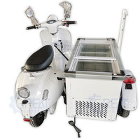 Carrito de Venta de Helados, Scooter Piaggio Ape, Vehículo de Tres Ruedas, Carrito de Venta con Congelador, Triciclo Eléctrico
