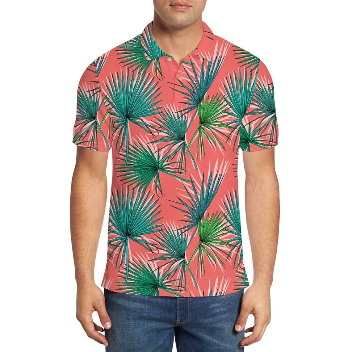 Palm Cove Wholesale Summer Cool Short Sleeves Mens Shirts Golf Polo Shirts Hawaiian Shirt
