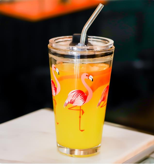 480ml Drinking glass cup with logo