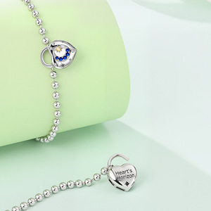 ขายส่งจากโรงงาน <span class=keywords><strong>สร้อย</strong></span><span class=keywords><strong>ข้อ</strong></span><span class=keywords><strong>มือ</strong></span>เงินแท้ 925 ดีไซน์ดอกไม้และหัวใจ พร้อมตัวล็อกแบบ Pan Clasps - Product Image 2