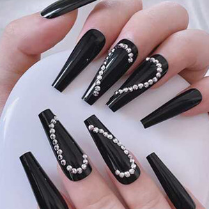 Diseño de <span class=keywords><strong>uñas</strong></span> acrílicas de moda personalizado medio <span class=keywords><strong>azul</strong></span> <span class=keywords><strong>amarillo</strong></span> rojo francés <span class=keywords><strong>uñas</strong></span> artificiales ABS prensa en las <span class=keywords><strong>uñas</strong></span> - Product Image 5