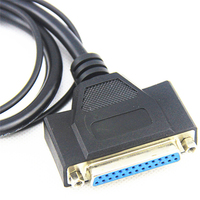 Vente en gros personnalisée 1.5 mètres RS232 série d-sub DB25 25pin mâle à femelle avec câble en Y séparateur RJ12 6P6C