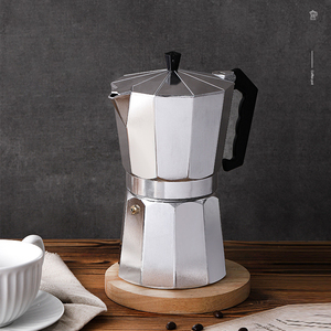 Portable Italian Easy Operate Quick Cleanup Classic Aluminum Stovetop Silver Moka Pot Coffee <strong>Maker</strong> - Product Image 2