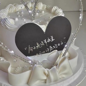 กระจกอะคริลิกรูปหัวใจรูปน้ำผึ้งและน้ำหวาน ขนาด 13.5 ซม. ของตกแต่งเค้กวันเกิด - Product Image 3