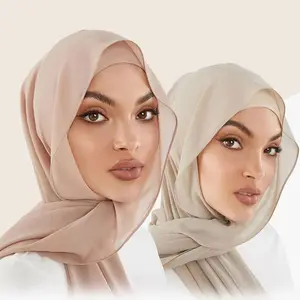 Free samples Custom cheapest Wholesale Women Chiffon Muslim Hijab Shawl Scarf Long Style stoles Soft Chiffon Hijabs