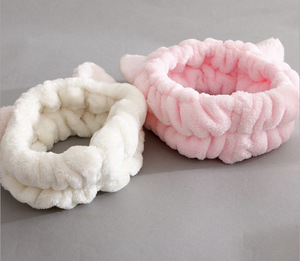 أزياء جديدة سبا أغطية الرأس للوجه للنساء الفتيات ماكياج الشعر أفخم لطيف غسل الوجه القط الأذن هيرباند - Product Image 3