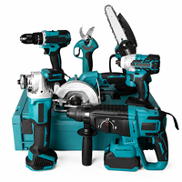 Kit Combinado Inalámbrico Sin Escobillas 7 en 1 de 20V MAX: Motosierra, Tijeras de Podar, Taladro, Llave, Amoladora, Martillo y Sierra Circular - Venta al por Mayor OEM