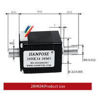 Motor Stepper Dual Axis Hanpose Nema 11 0.8a 28HK34 28HK40 28HK50 1.8 Derajat 2 Fase