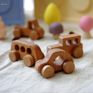 Juego de Coches de Madera Educativos Hechos a Mano, Ecológicos y Seguros para Recién Nacidos, Montessori, <span class=keywords><strong>Coche</strong></span> de Empuje de Madera para Niños y Niñas, Decoración de Guardería - Product Image 3