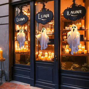 Luces LED de Halloween con Forma de Fantasma Colgante, Decoración Espeluznante con Fantasma Colgante, Funciona con Pilas, 3 Modos de Iluminación, Decoración para Fiestas en Interiores y Exteriores - Product Image 6