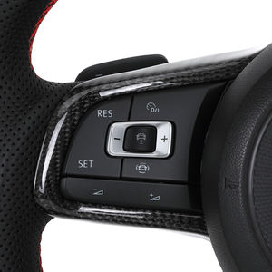 Volante Deportivo <span class=keywords><strong>R</strong></span> <span class=keywords><strong>Line</strong></span> de Cuero Semiperforado y Fibra de Carbono para VW Volkswagen Golf 5 6 7 <span class=keywords><strong>R</strong></span> MK5 MK6 MK7 MK7.5 Gti Polo Passat B8 - Product Image 4