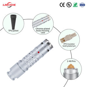 موصلات دائرية معدنية ذاتية القفل من سلسلة FGG 0K 1K 2K 3K بالجملة، 2/3/4/5/8/16 سن، من الفولاذ 304/305/306/307، موصلات دفع وسحب - Product Image 4