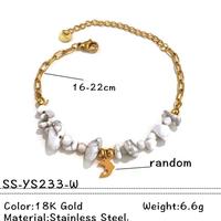 Bracelet de Charme Animaux Marins de Haute Qualité pour Femme, Perles en Pierre Naturelle, Acier Inoxydable, Étanche, Bijou d'Été pour la Plage