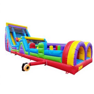 <b>Inflatable</b> obstacle course commercial aire de jeux gonflable bounce <b>house</b> with slide kids jumping bouncy castle combo - Product Image 1
