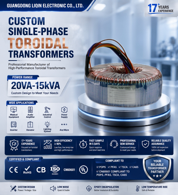 Audio Amplifier Toroidal Inverter Transformer Single Phase 220V 12V 50-0-50 1000W-5000W OEM Custom CE RoHS