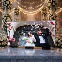 Afficheur numérique publicitaire LED P2.5 P1.86 GOB pliable pour intérieur, double face, trois LED, affiche pliable à trois volets, écran LED pliable