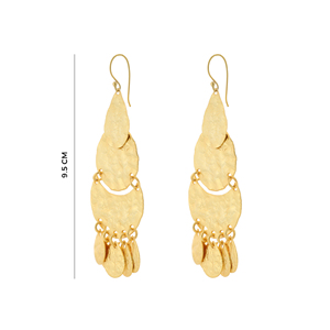 Pendientes de cascada dorados con textura martillada, estilo bohemio, joyería de moda llamativa para mujer - Product Image 6
