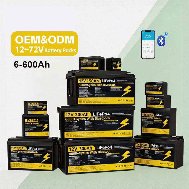 EU PL Stock Solar Lifepo4 Battery Pack 12v 24v 48v 100Ah 200Ah 300Ah 400Ah Lifepo4 Battery Pack