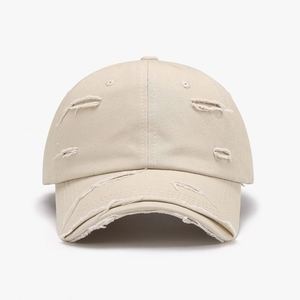 Casquette de baseball rétro style bec de canard avec trous déchirés, motif Argyle et lettres, 100% coton, réglable, pour couple, chapeau de soleil tendance toutes saisons - Product Image 4
