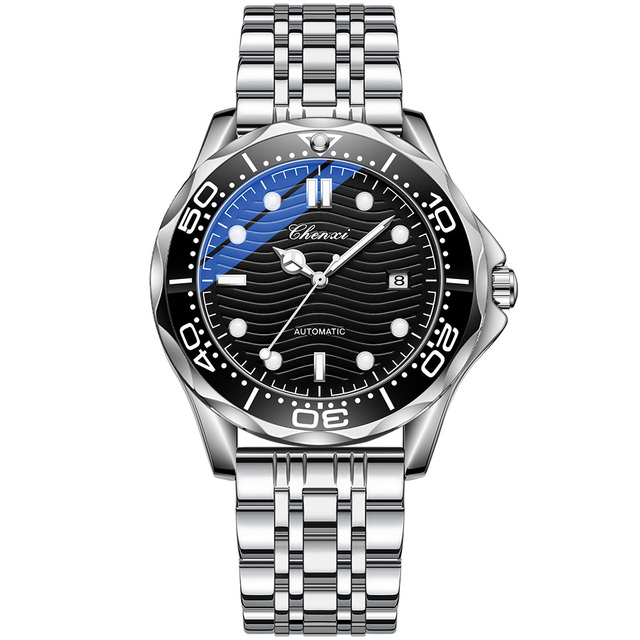 PAGANI Design PD-1668 Luxury Men's Mechanical Watch Green Sapphire Steel Strap Water Resistant Automatic Watch Dial Glass Window