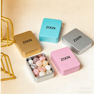 Прямоугольная жестяная коробка с индивидуальной печатью логотипа, низкий минимальный заказ, прочный универсальный контейнер для упаковки подарков и хранения печенья - Product Image 1