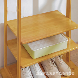 Perchero de bambú Nan, 57x36x176 cm, soporte de almacenamiento multifuncional para dormitorio, entrada, diseño escandinavo - Product Image 2