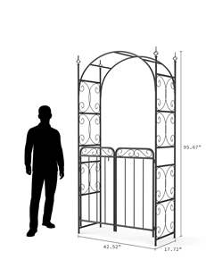 Arche de jardin extérieure de villa, arc de commutateur d'isolation de jardin de rose en métal, porte de vigne <span class=keywords><strong>grimpante</strong></span> de plante de gloire de matin de ferronnerie - Product Image 3