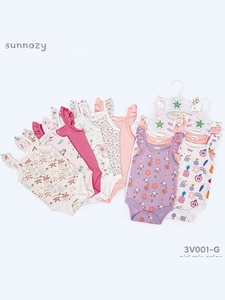 Completo Estivo 2025 per Neonata: Canottiera in Cotone, Tutina e Pagliaccetto con Stampa Cartoon Stile Europeo e Americano - 3 Pezzi - Product Image 3