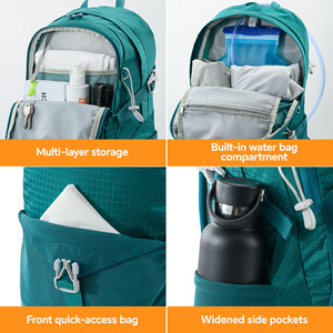 Zaino <span class=keywords><strong>da</strong></span> Escursionismo Giornaliero 20L in Nylon Oxford Resistente all'Acqua - Design Ispirato a Deuter, Schienale Ventilato, Tasche Multiple per Viaggi e <span class=keywords><strong>Trekking</strong></span> - Product Image 4