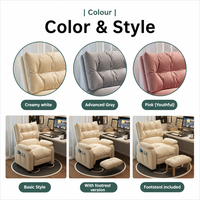 Canapé inclinable pour ordinateur réglable, chaise ergonomique pour joueurs, fauteuil lounge minimaliste en tissu pour chambre à coucher, studio, appartement