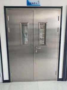Porta a Battente in Acciaio Inossidabile dal <span class=keywords><strong>Design</strong></span> Moderno, Finestra di Osservazione per Camera Bianca, Porta Interna Termoisolante per Ospedali e Officine - Product Image 3