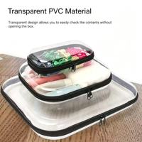 Étui rigide en PVC transparent JOYSUN résistant à l'eau avec fermeture éclair pour organiser et ranger de petits objets, jouets, blocs de construction Lego, puzzles