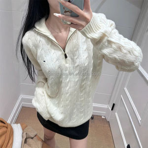 Nuovi prodotti per il <span class=keywords><strong>maglione</strong></span> invernale a collo alto da <span class=keywords><strong>uomo</strong></span> Pullover <span class=keywords><strong>Polo</strong></span> con logo ricamato <span class=keywords><strong>maglione</strong></span> lavorato a maglia maglioni Quarter Zip - Product Image 6