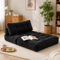 Canapé moderne en chenille tuftée de couleur personnalisée avec dossier, chaise portable inclinable et pliable pour appartement et salon