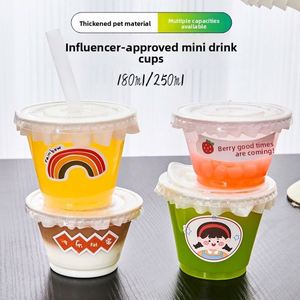 แก้วพลาสติกแบบใช้แล้วทิ้งขนาดเล็กสำหรับชานมและกาแฟ 7 ออนซ์/9 ออนซ์ พร้อมฝาปิด สำหรับเครื่องดื่มเย็น-ใช้ในร้านชานม - Product Image 2