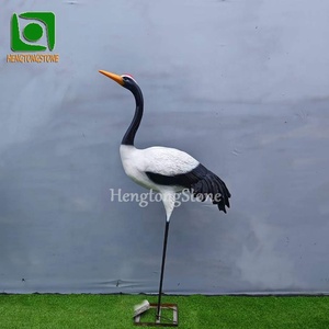 La gru decorativa della vetroresina del giardino apre l'animale selvatico della resina della statua dell'ala - Product Image 5