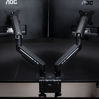Support d'écran double multifonctionnel à bras articulé à ressort mécanique, base universelle, support cantilever pour ordinateur