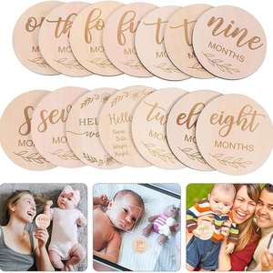 Tarjetas de madera ecológicas personalizadas grabadas para marcar los meses del bebé, marcadores de crecimiento para nuevos padres, Dropshipping - Product Image 4