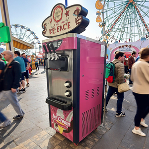 Kitchen Equipment Manufacturers Mini Table Top Soft Serve Ice <b>Machine</b> 3 Flavors-Yogurt Milk <b>Chocolate</b> Ice Powder-Economical Shop - Product Image 1