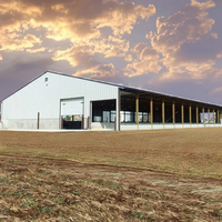 Étable à structure métallique préfabriquée à faible coût/cheval/bâtiment de ferme de moutons/grange/écurie à vendre