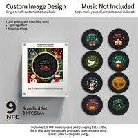 Aimant de réfrigérateur rotatif en acrylique NFC de Noël, découpé au laser, minimaliste, veilleuse musicale, décoration personnalisée, cadeau