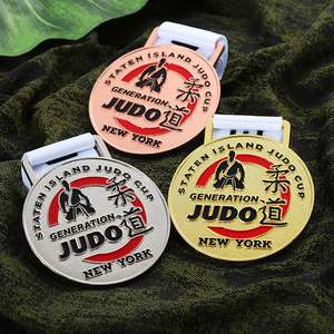 Souvenirs de New York, médailles de judo, logo personnalisé, médailles 3D en or, argent, bronze, arts martiaux, médailles en émail, métal, alliage de zinc, médailles de récompense sportives - Product Image 1