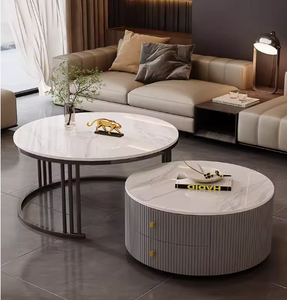 Nordic Minimalism Convertible Customizable Color Modern European Metal Coffee <b>Table</b> Set Big <b>Storage</b> for Living Room Hotel Use - Product Image 3