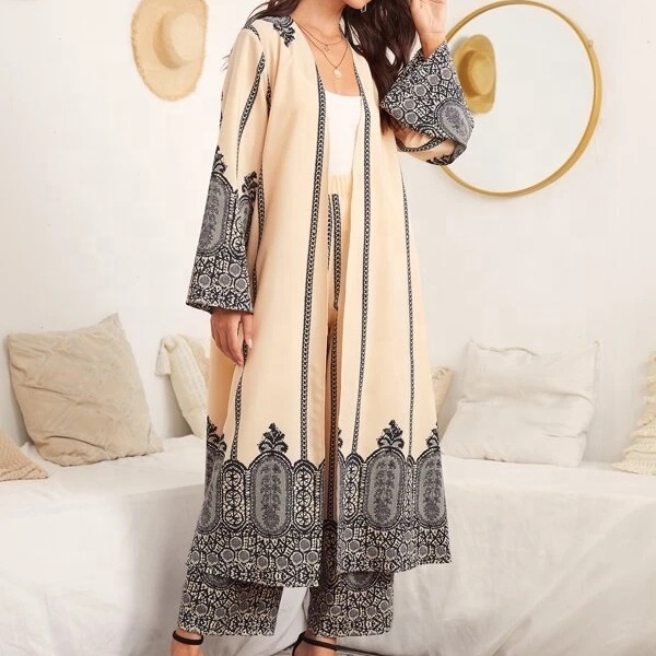 Long Sleeve Open Abaya Causal Islamic
