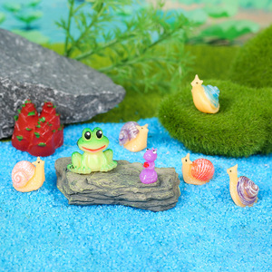 Figuras en miniatura de rana y caracol, decoración de jardín de resina, artesanía de paisaje de mesa, decoración interior y exterior - Product Image 1