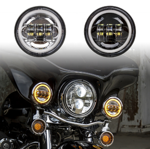 ไฟตัดหมอก LED สำหรับ Harley-Davidson Glide, Road <span class=keywords><strong>King</strong></span> และ Yamaha <span class=keywords><strong>V</strong></span> Star 950 แบบซีล แสงสีขาว จำนวน 2 ชิ้น ขายส่ง - Product Image 1